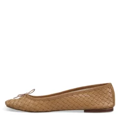 By Milaner Nicole Ballet Flat in Woven Leather Caramel