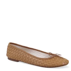 By Milaner Nicole Ballet Flat in Woven Leather Caramel
