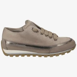 Candice Cooper Janis Low Sneaker Strip Taupe Gold Metallic