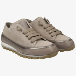 Candice Cooper Janis Low Sneaker Strip Taupe Gold Metallic