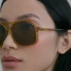 Carla Colour VITO CARAMELLA / oversized, yellow aviator sunglasses