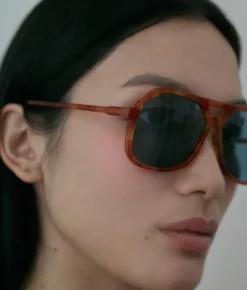 Carla Colour VITO LAPIS OAK / oversized, light tort aviator sunglasses