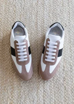 Daily Trainers Taupe Suede Black Ivory Leather
