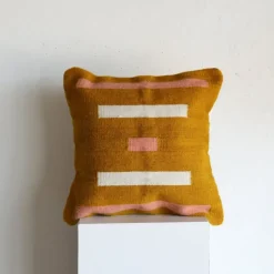 Dash Pillow - Mustard, Pink + Cream