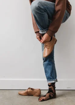 Either Or Cognac Brown Oxford Shoes