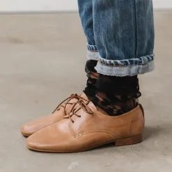 Either Or Cognac Brown Oxford Shoes