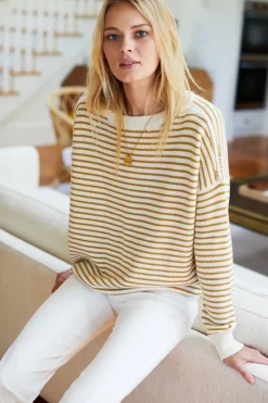 Emerson Fry Carolyn Sweater in Marigold Stripe Organic