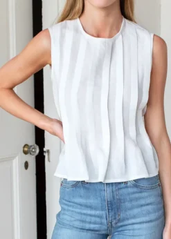 Emerson Fry Plait Long Top in White
