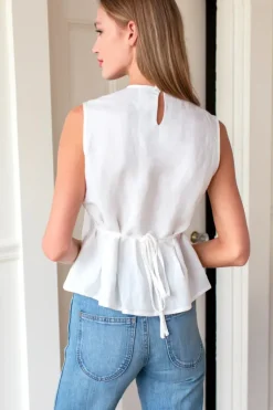 Emerson Fry Plait Long Top in White