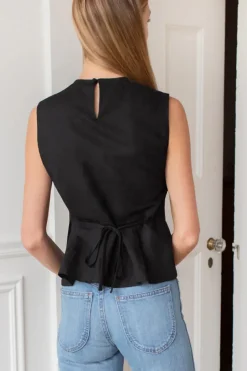 Emerson Fry Plait Long Top in Black