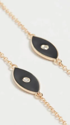 Jennifer Zeuner Nazar Romy Bracelet in Gold/ Black Enamel