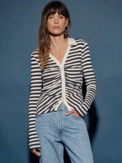 Nation LTD Ami Henley Pointelle Stripe