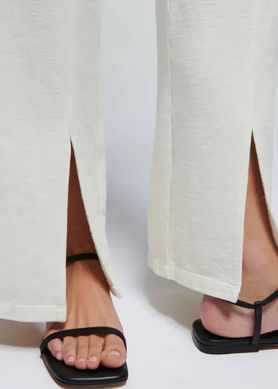 Nation LTD Lincoln Front Slit Knit Pant in Porcelain