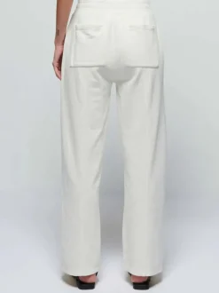 Nation LTD Lincoln Front Slit Knit Pant in Porcelain