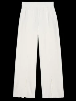 Nation LTD Lincoln Front Slit Knit Pant in Porcelain