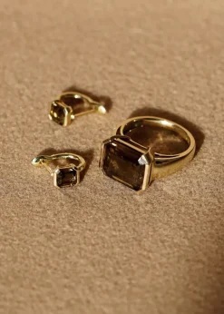 Otiumberg Smokey Quartz Domino Ring in 9kt Solid Gold