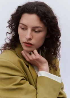 Otiumberg Smokey Quartz Domino Ring in 9kt Solid Gold