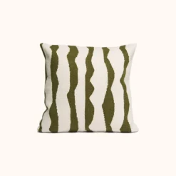 Paso Throw Pillow in Natural/Moss