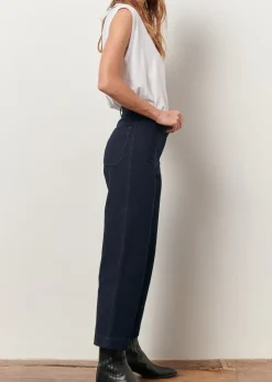 Sessun Cookie High Rise Wide Leg Denim in Dark Indigo