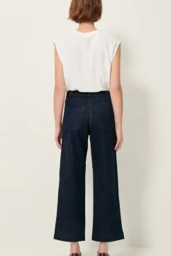 Sessun Cookie High Rise Wide Leg Denim in Dark Indigo