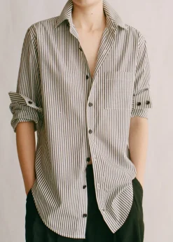 The New Oxford in Black Stripe Cotton