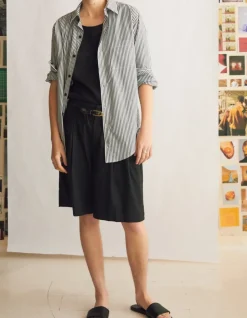 The New Oxford in Black Stripe Cotton