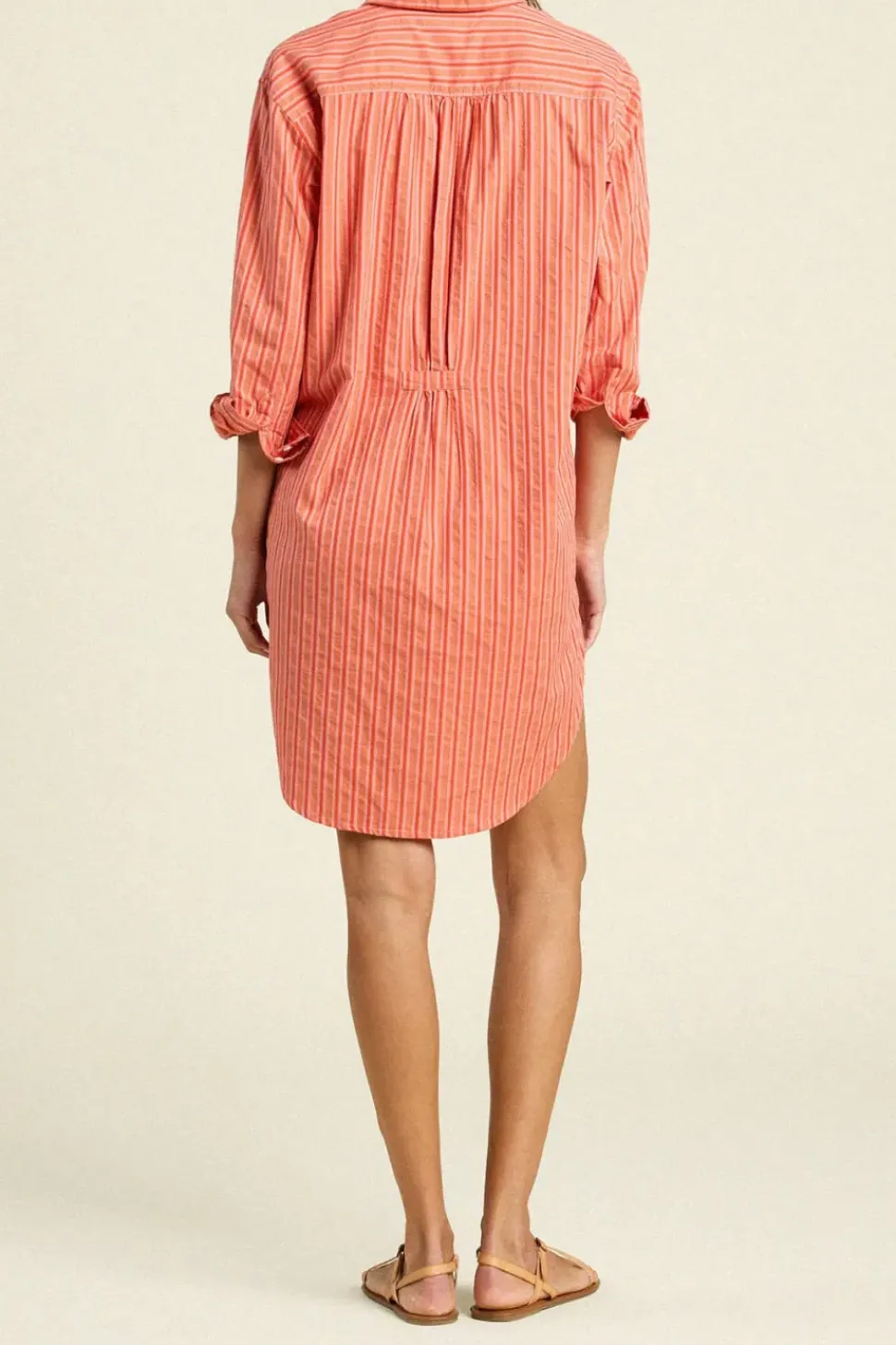 Trovata Callie Shirtdress in Terracotta Stripe