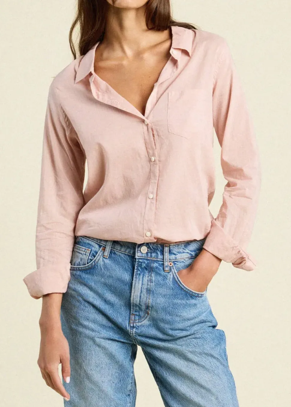 Trovata Grace Classic Shirt in Blush